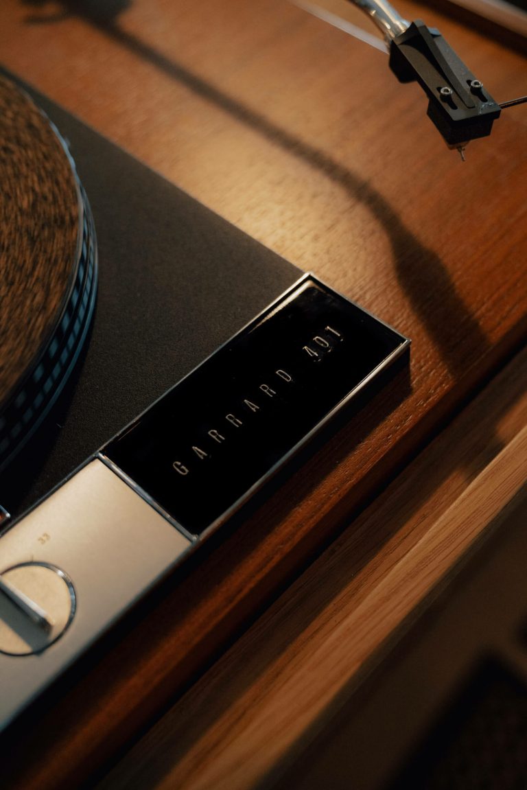 close up of turntable